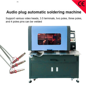 Audio plug automatic soldering machine video heads DC 3.5 terminals two poles pins welded equipment