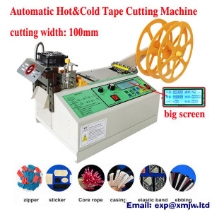 Automatic Computer Cloth Tape Cutting Machine 500W and Cold Knife Magic Sticker Tube Zipper Heat Shrink Elastic Cutter Tools
