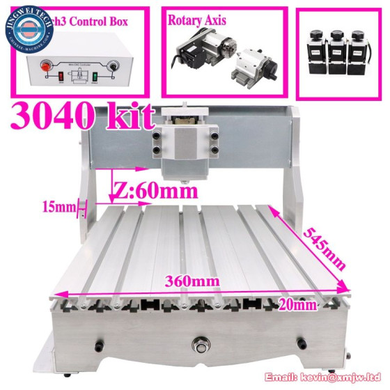 Mini CNC 3040 Frame Ball Screw Kit Rotary Axis with Nema 23 Stepper Motors for Engraving Milling Machine Bed Wood Router Carving