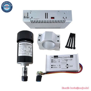 CNC Air Cooled 0.2KW Spindle Motor Kit 200W ER11 52mm Clamp Speed Governor Power DIY CNC Machine 24V DC 10000RPM