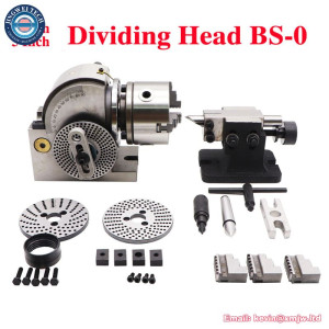 Universal CNC Dividing Head BS-0 4 / 5 Inch 4th Rotary Axis 100mm 125mm 3 Jaw Chuck Tailstock Center Height 100mm