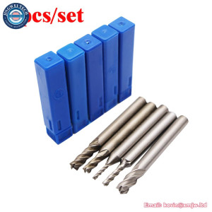 5pcs 4 Flutes End Mills 2-12mm High Speed Steel HSS Metal Cutter Drill Milling Bits Aluminum CNC Router Engraving Cutting Tool